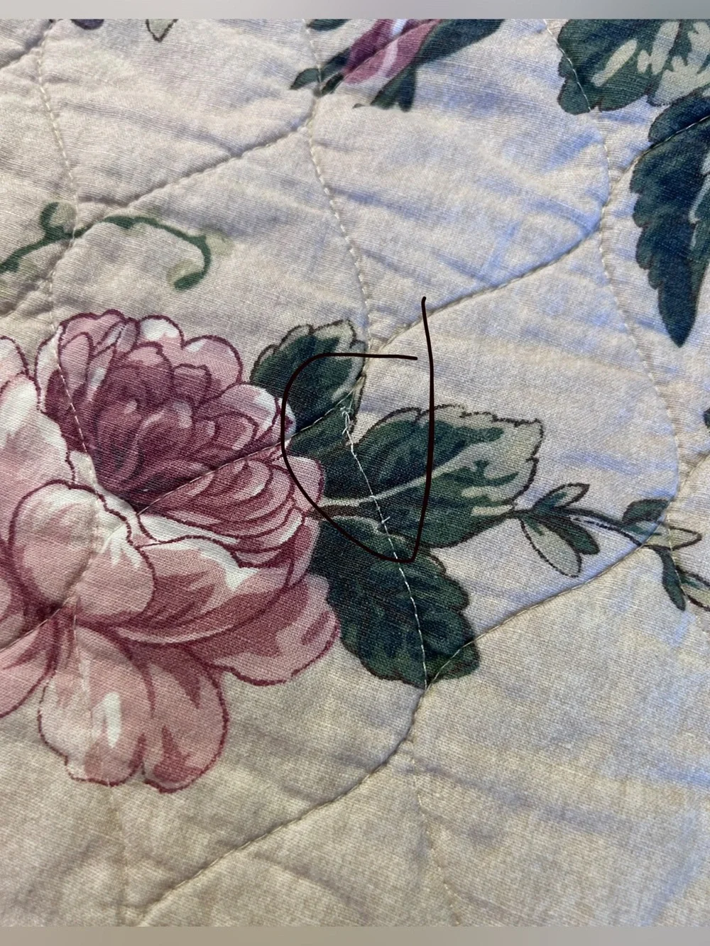 Pottery Barn Adelise Floral Cotton/Linen Reversible Quilt Full/Queen READ